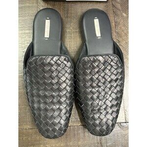 Bottega Veneta Intrecciato leather flat mule Black Size 40 C $590.00 With Box